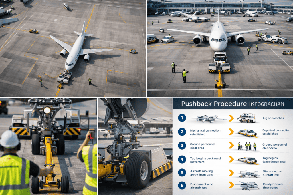 aerial view of pushback aerial view of pushback