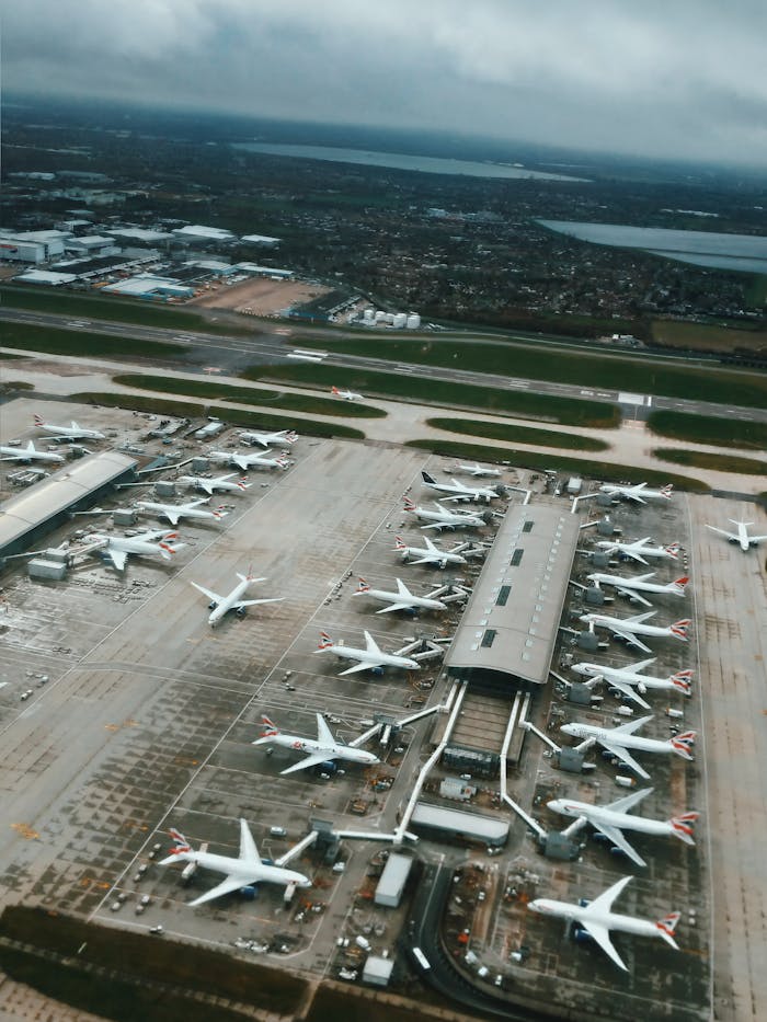 sky view of airport